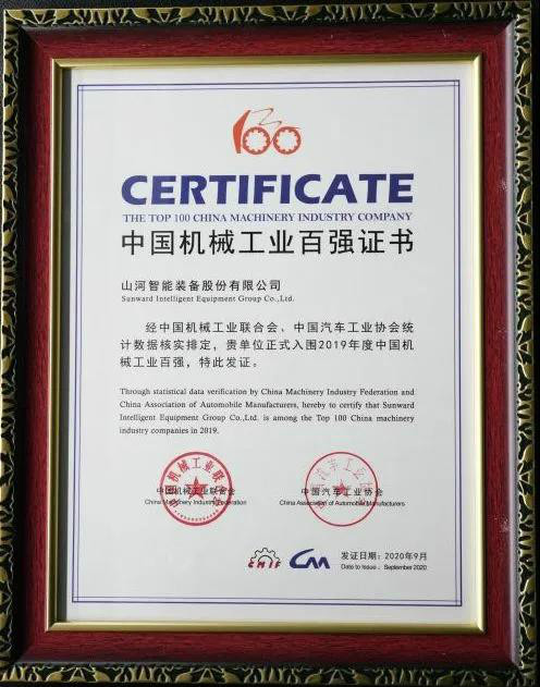 2019年中国机械工业百强发布，米兰平台app体育-官方版-米兰电竞直播
智能排名52位